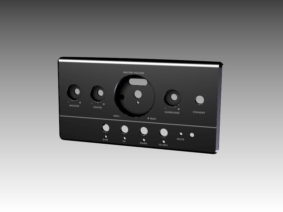 Sound system control panel Free 3D print model_1