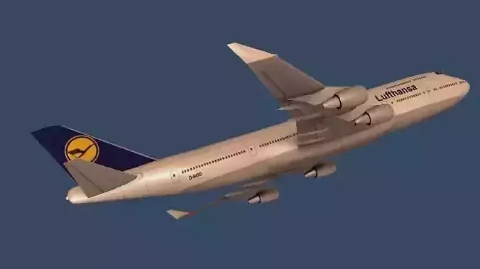 Boeing 747 Lufthansa Low-poly 3D model