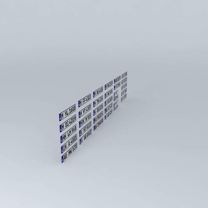 Deutsch license plates Free 3D model_1