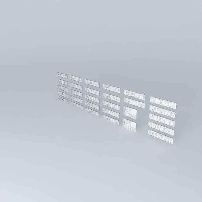 Deutsch license plates Free 3D model_3