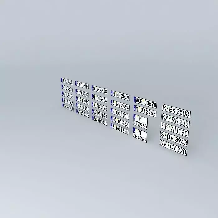 Deutsch license plates Free 3D model_0