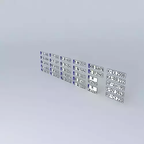 Deutsch license plates Free 3D model