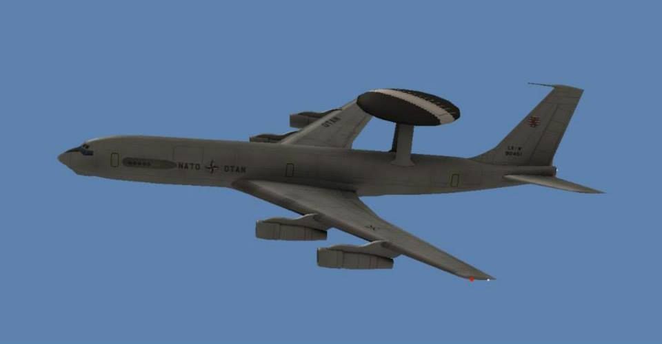 E-3 AWACS Low-poly 3D model_2