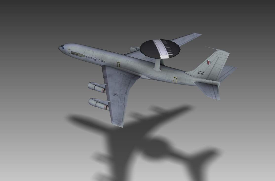 E-3 AWACS Low-poly 3D model_5