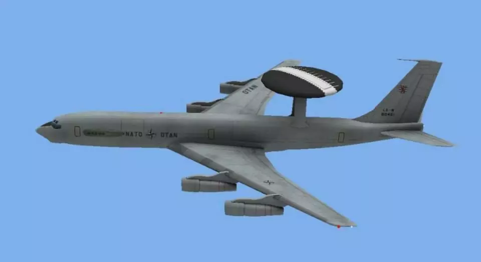 E-3 AWACS Low-poly 3D model_0
