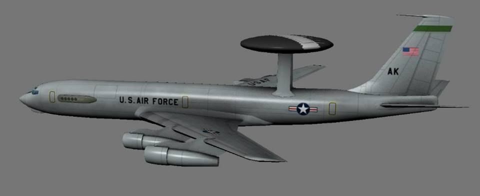 E-3 AWACS Low-poly 3D model_1