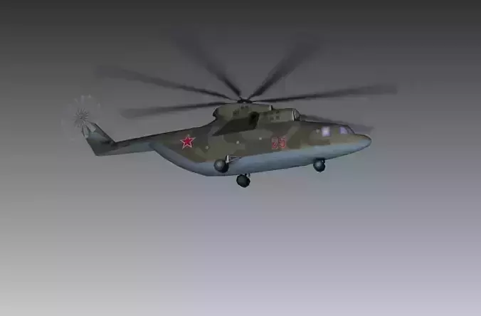 MI-26 soviet military helicopter Low-poly 3D model