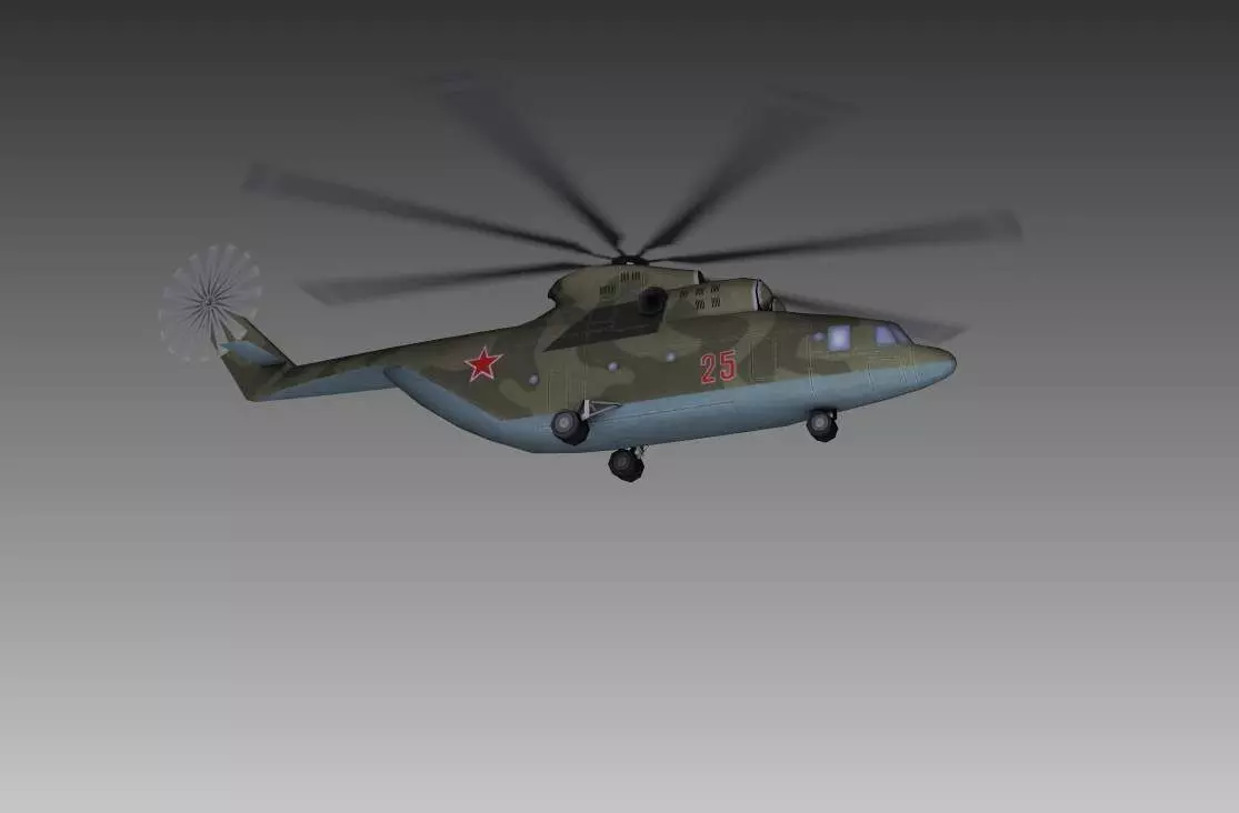 MI-26 soviet military helicopter Low-poly 3D model
