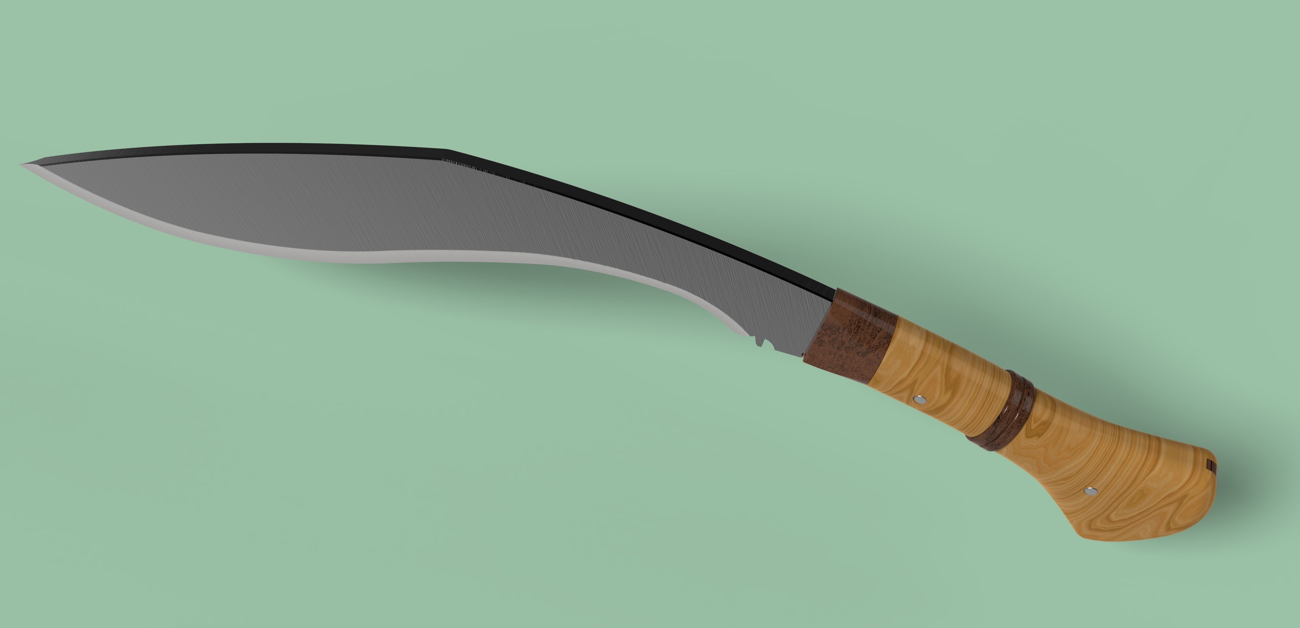 Kukri knife 3D model_4