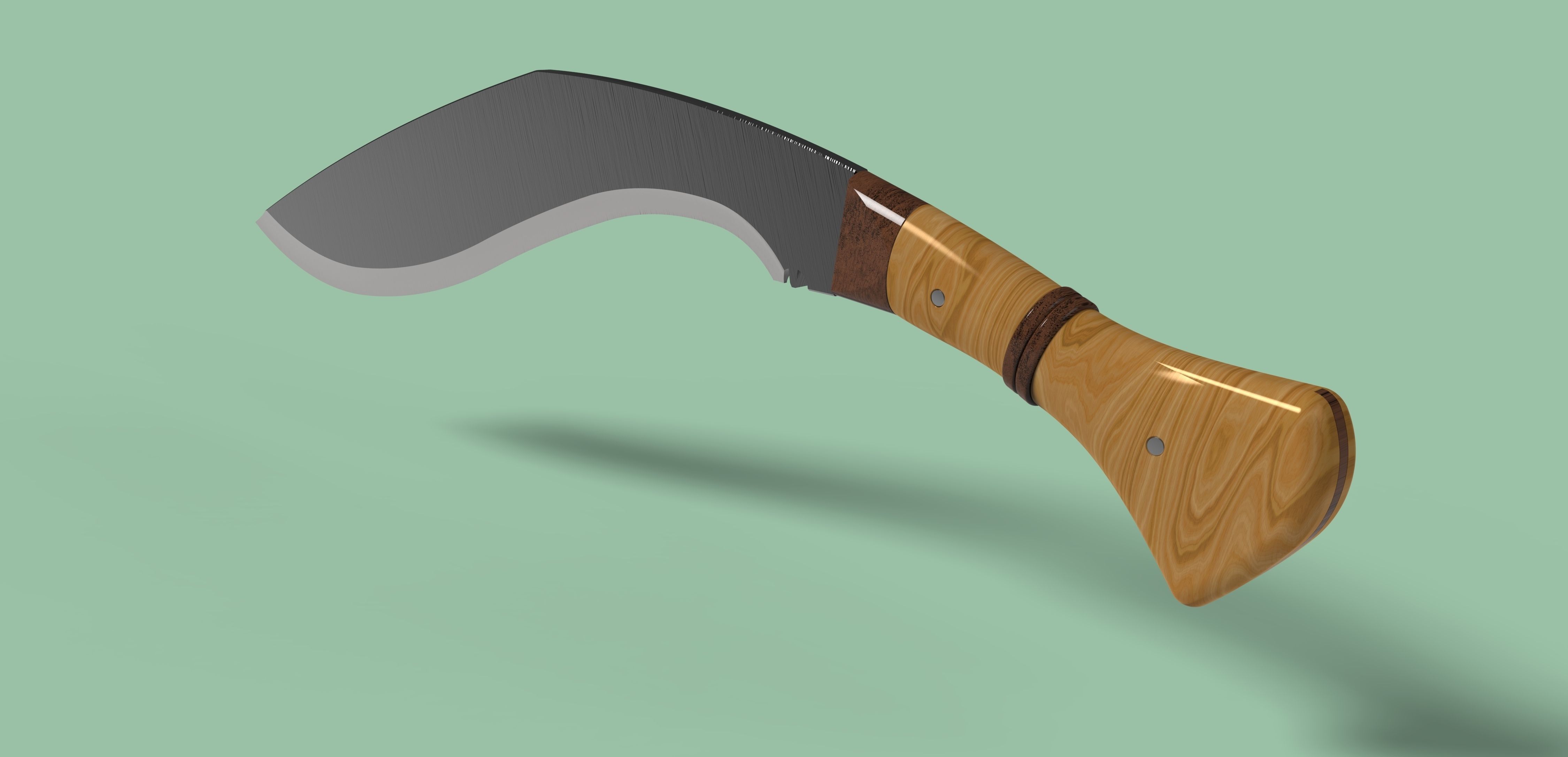 Kukri knife 3D model_2