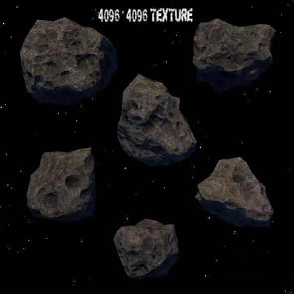 astroid set asteroid texture pack Low-poly 3D model_0