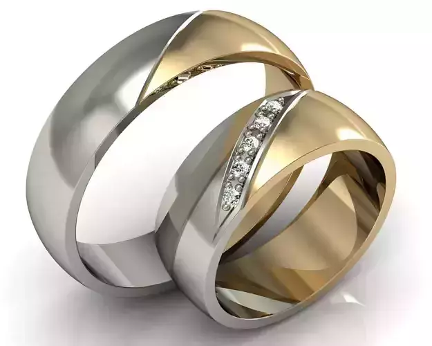Wedding rings with stones set 7colors