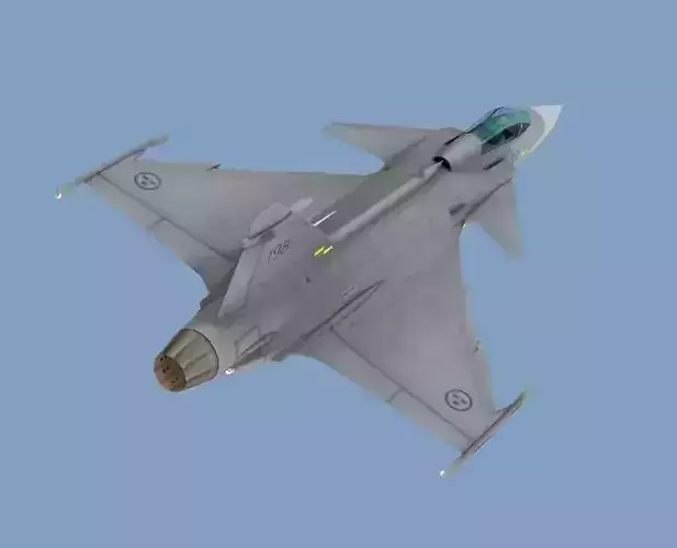 JAS 39C Gripen Low-poly 3D model