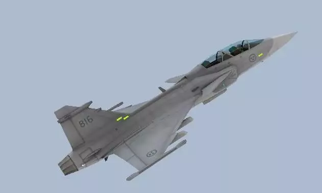 JAS 39D Gripen Low-poly 3D model