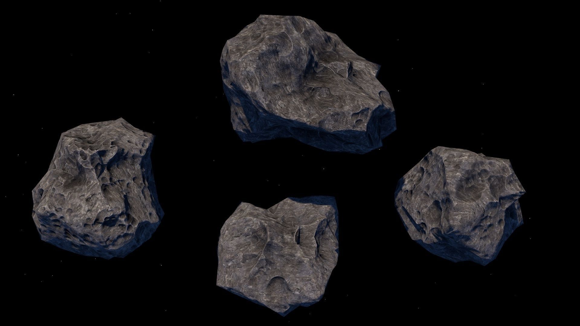astrodi set 1 meteorite Low-poly 3D model_4