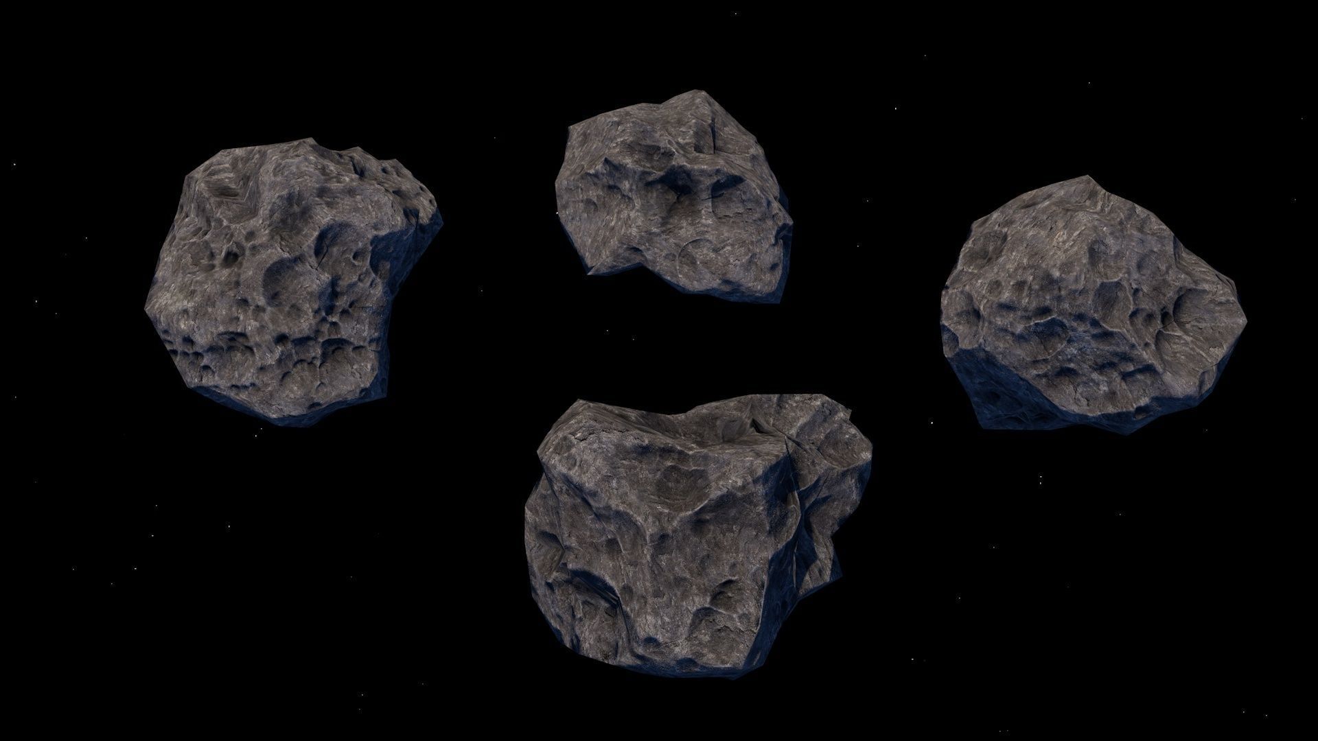 astrodi set 1 meteorite Low-poly 3D model_2