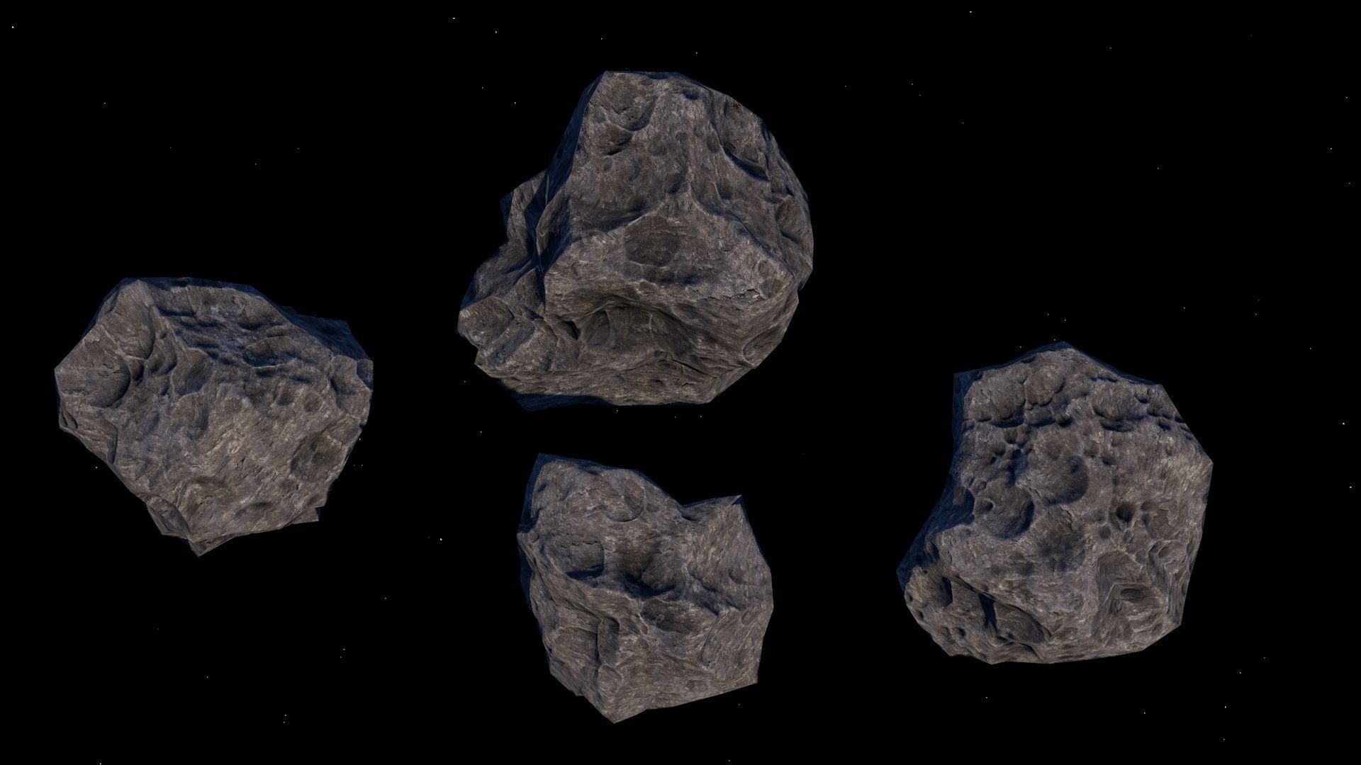 astrodi set 1 meteorite Low-poly 3D model_3