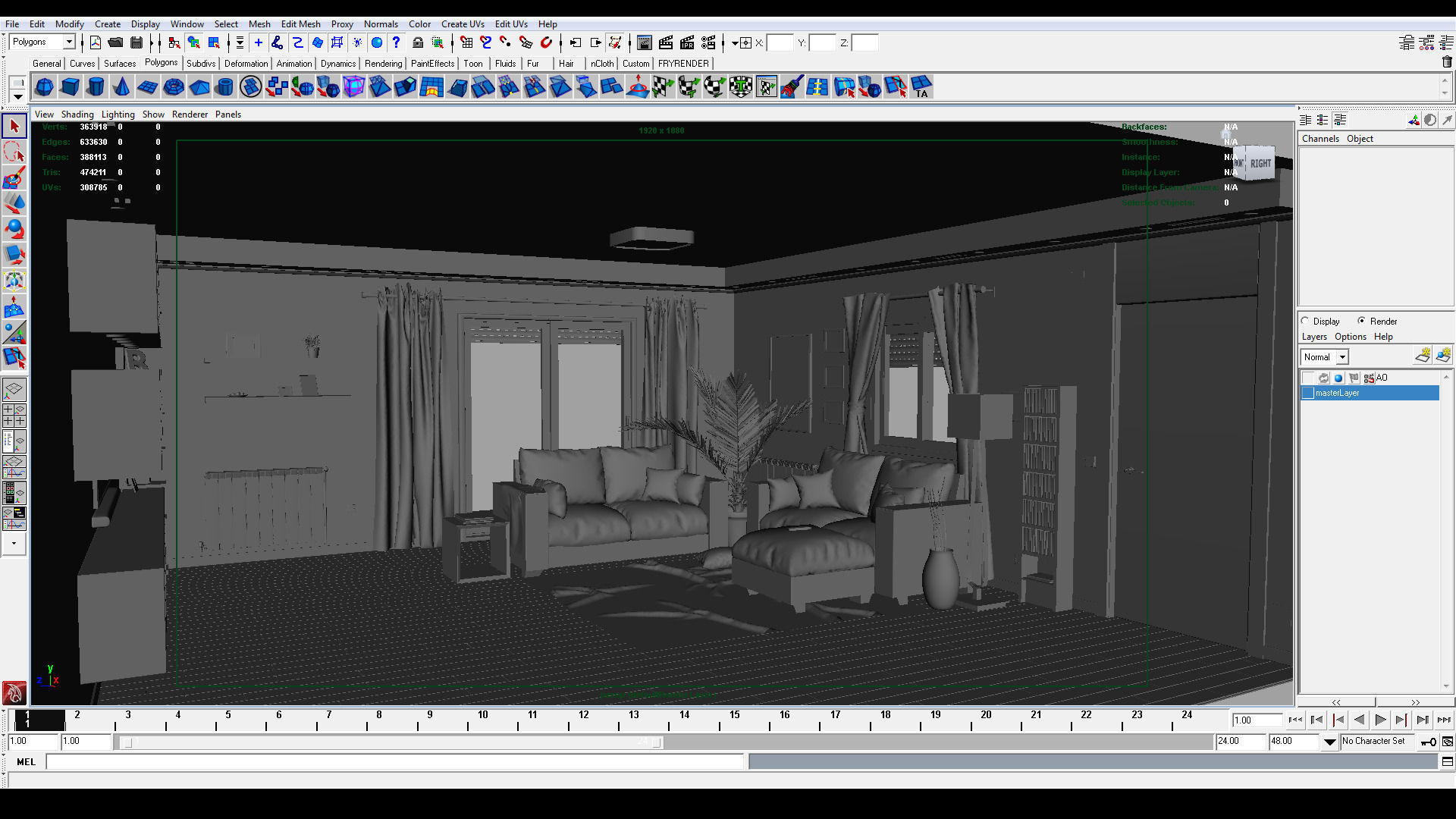 Living Room 3D model_3