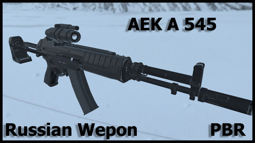 Russian modern weapon AEK A545 Low-poly 3D model