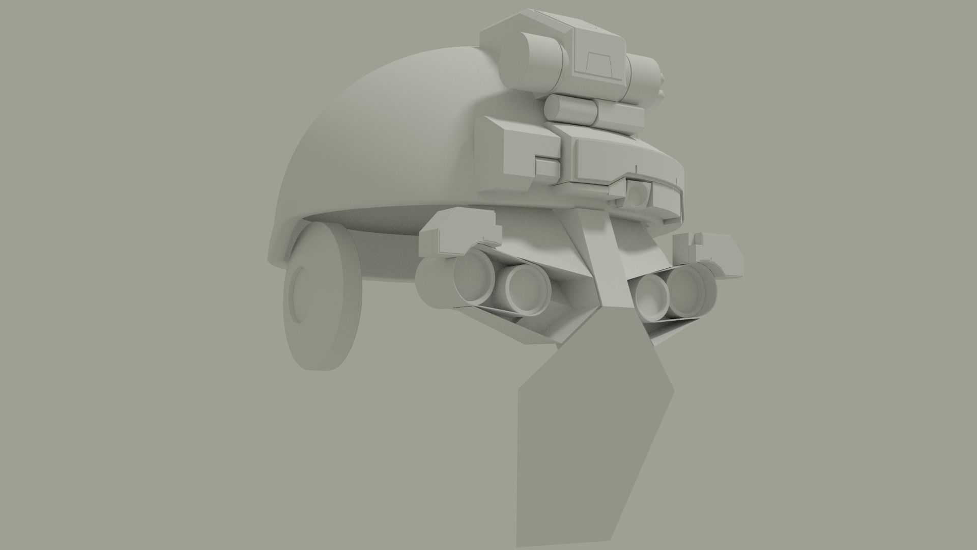 sci fi army helmet Low-poly 3D model_6