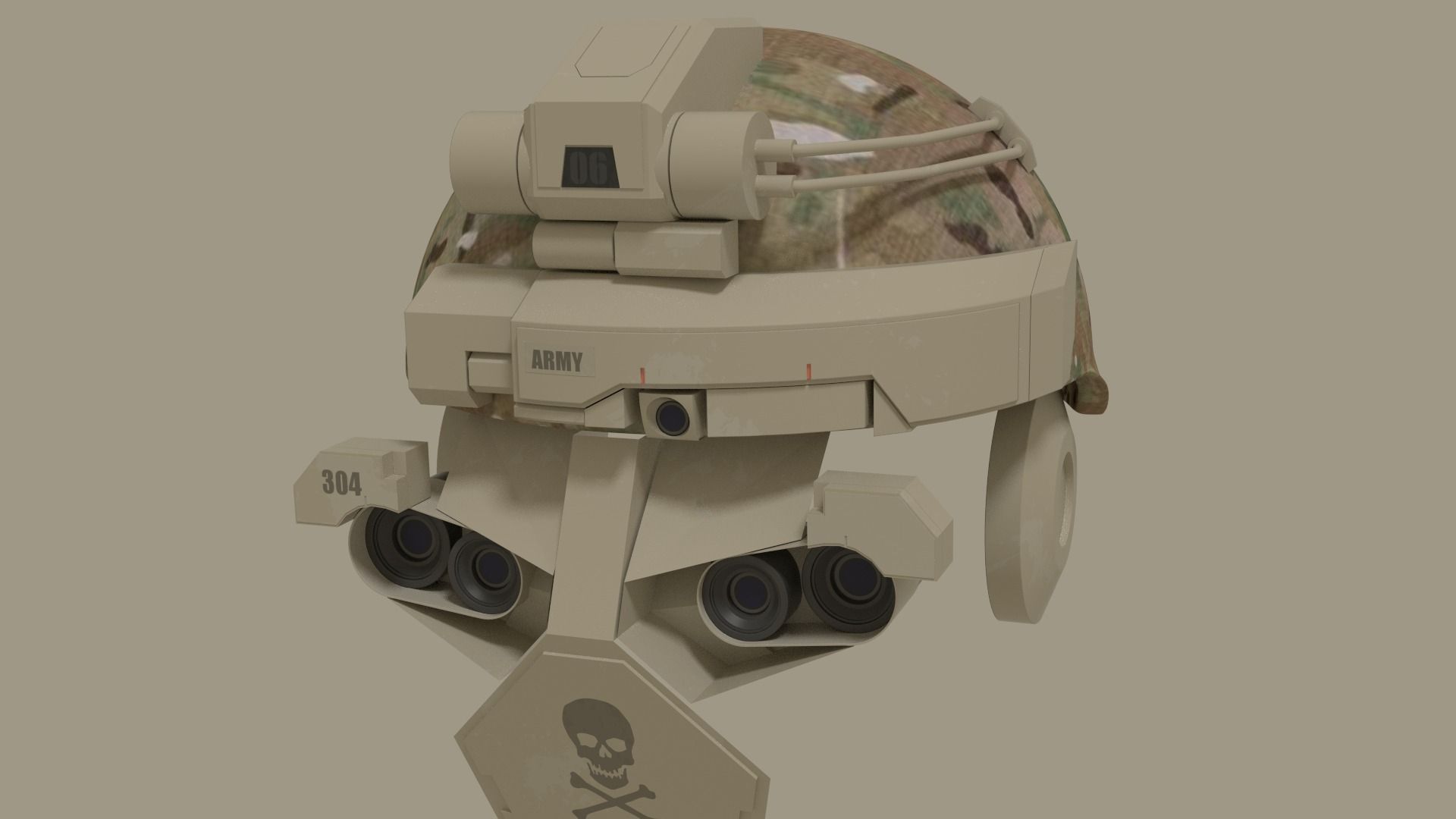 sci fi army helmet Low-poly 3D model_3