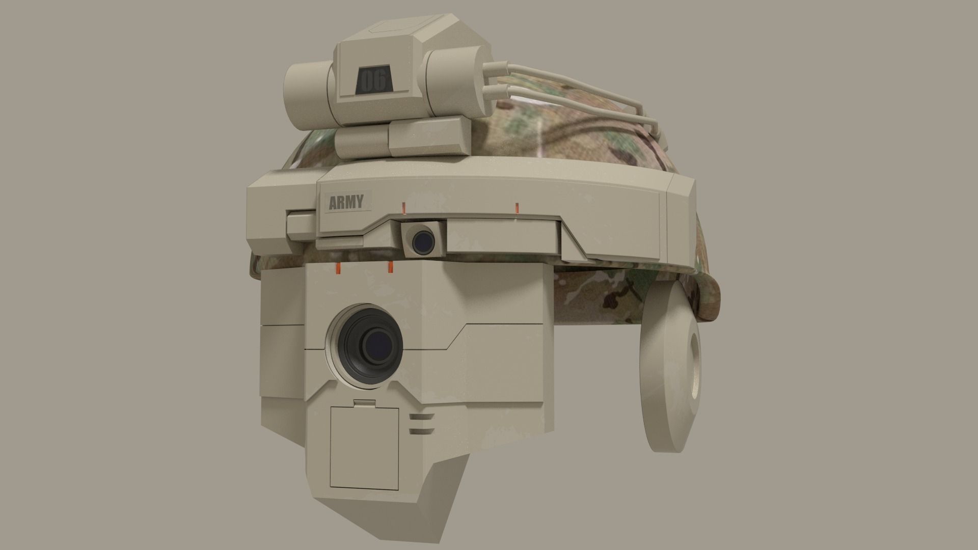 sci fi military helmet Low-poly 3D model_1