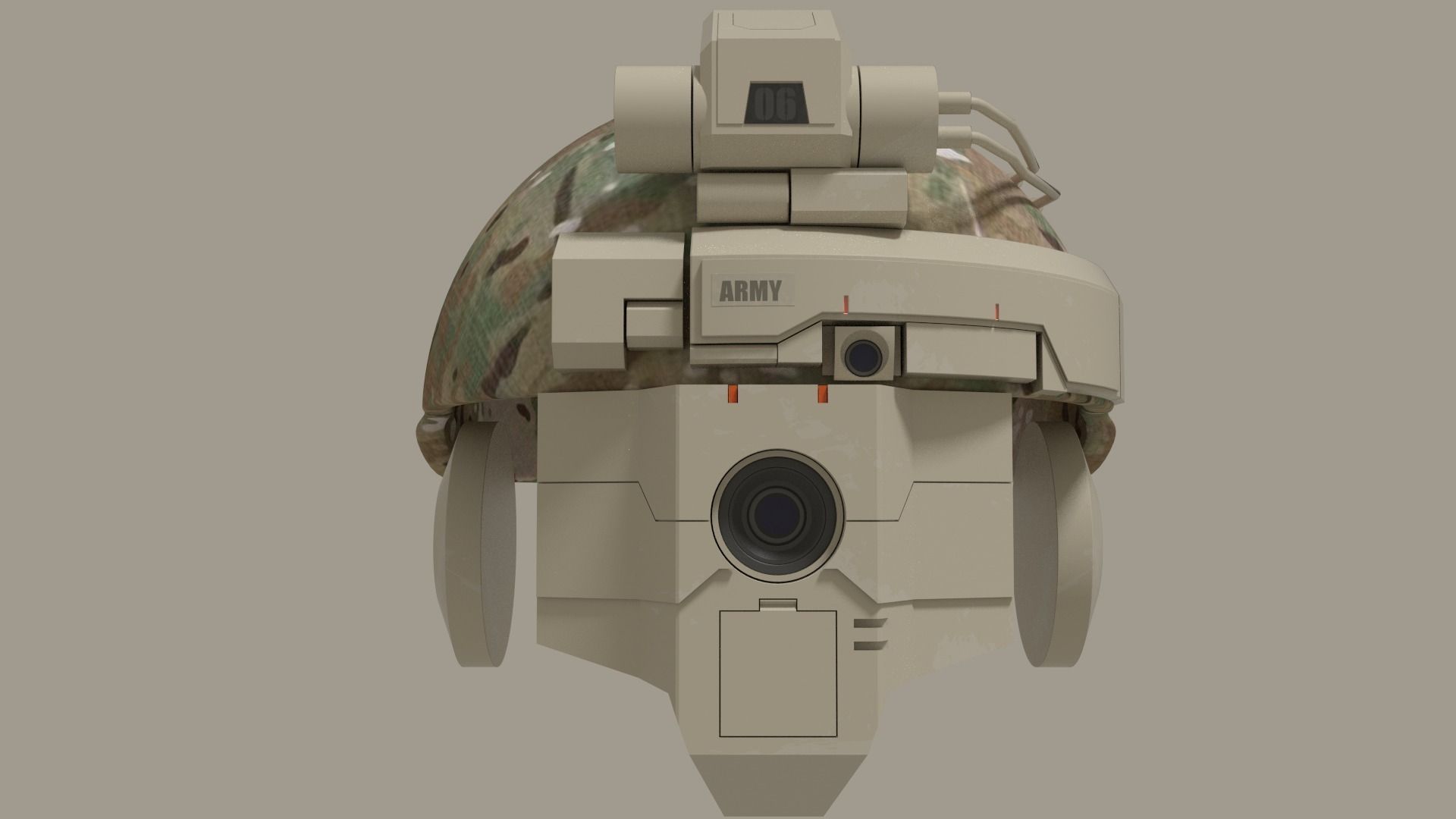 sci fi military helmet Low-poly 3D model_2