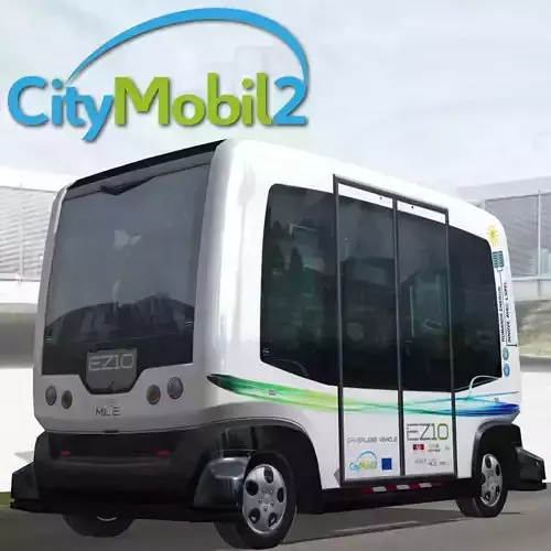 Driverless CityMobil Wepod bus Low-poly 3D model