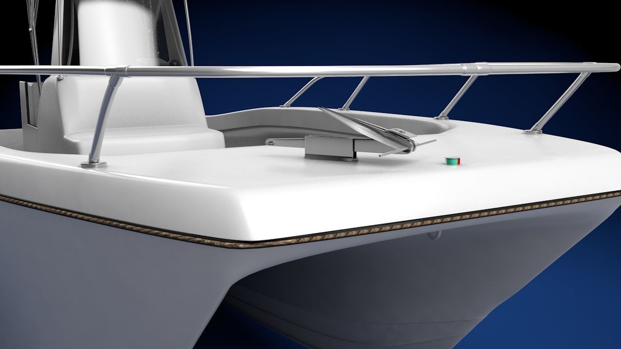 Sea Cat Center Console Outboard Fishing Boat Low-poly 3D model_3