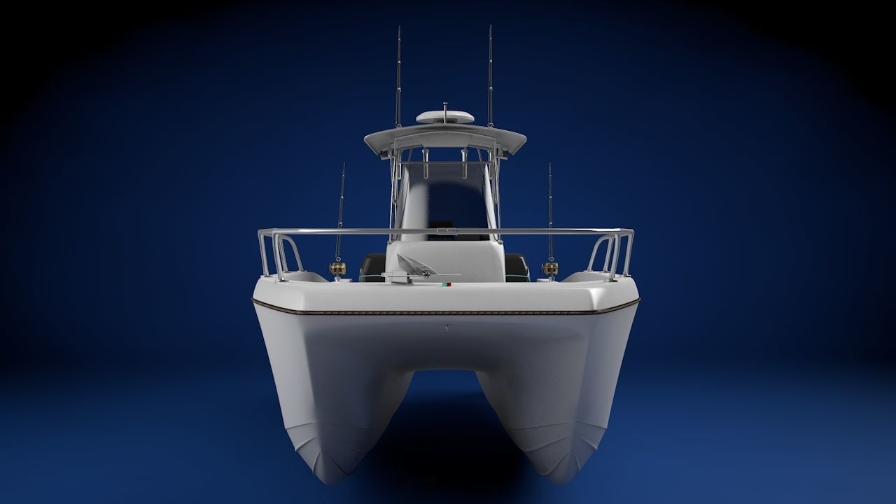 Sea Cat Center Console Outboard Fishing Boat Low-poly 3D model_9