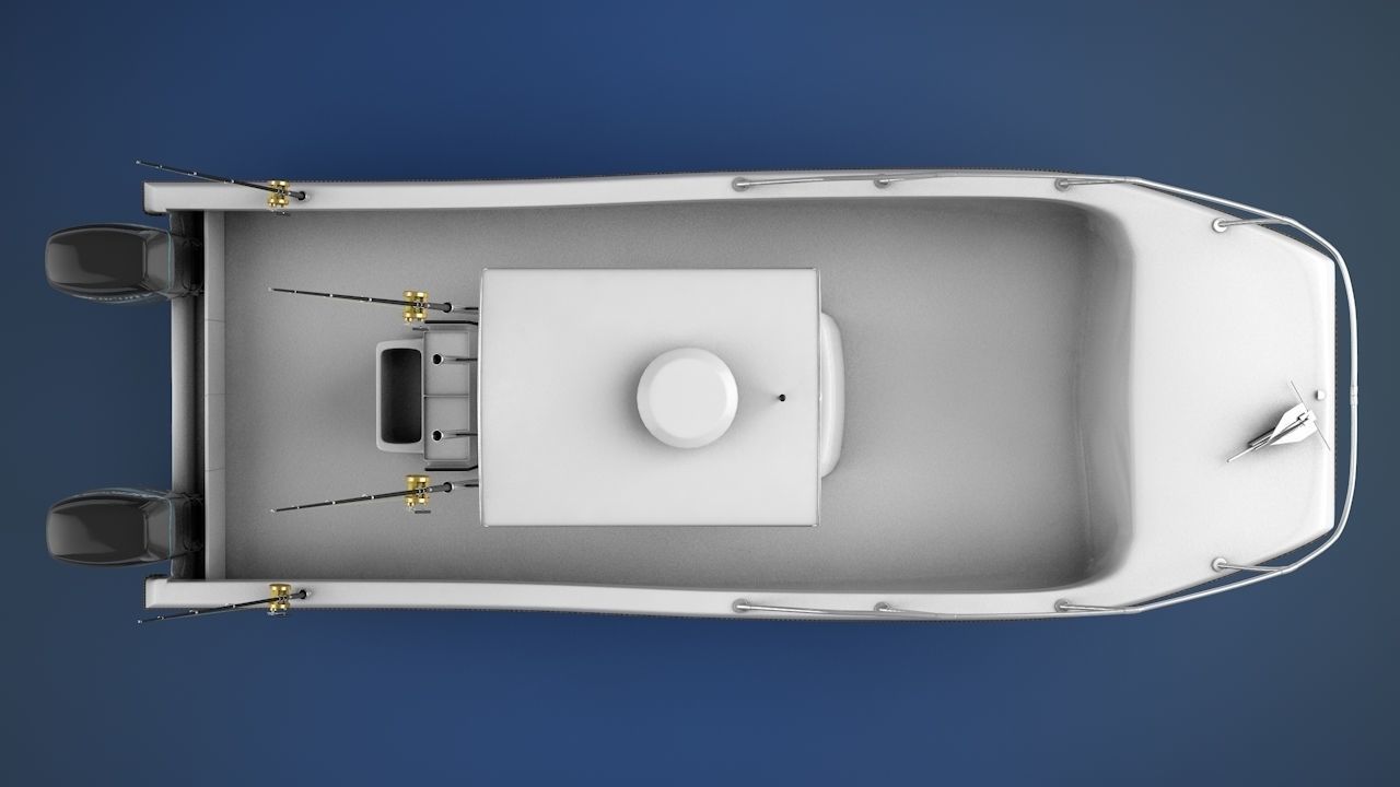 Sea Cat Center Console Outboard Fishing Boat Low-poly 3D model_4