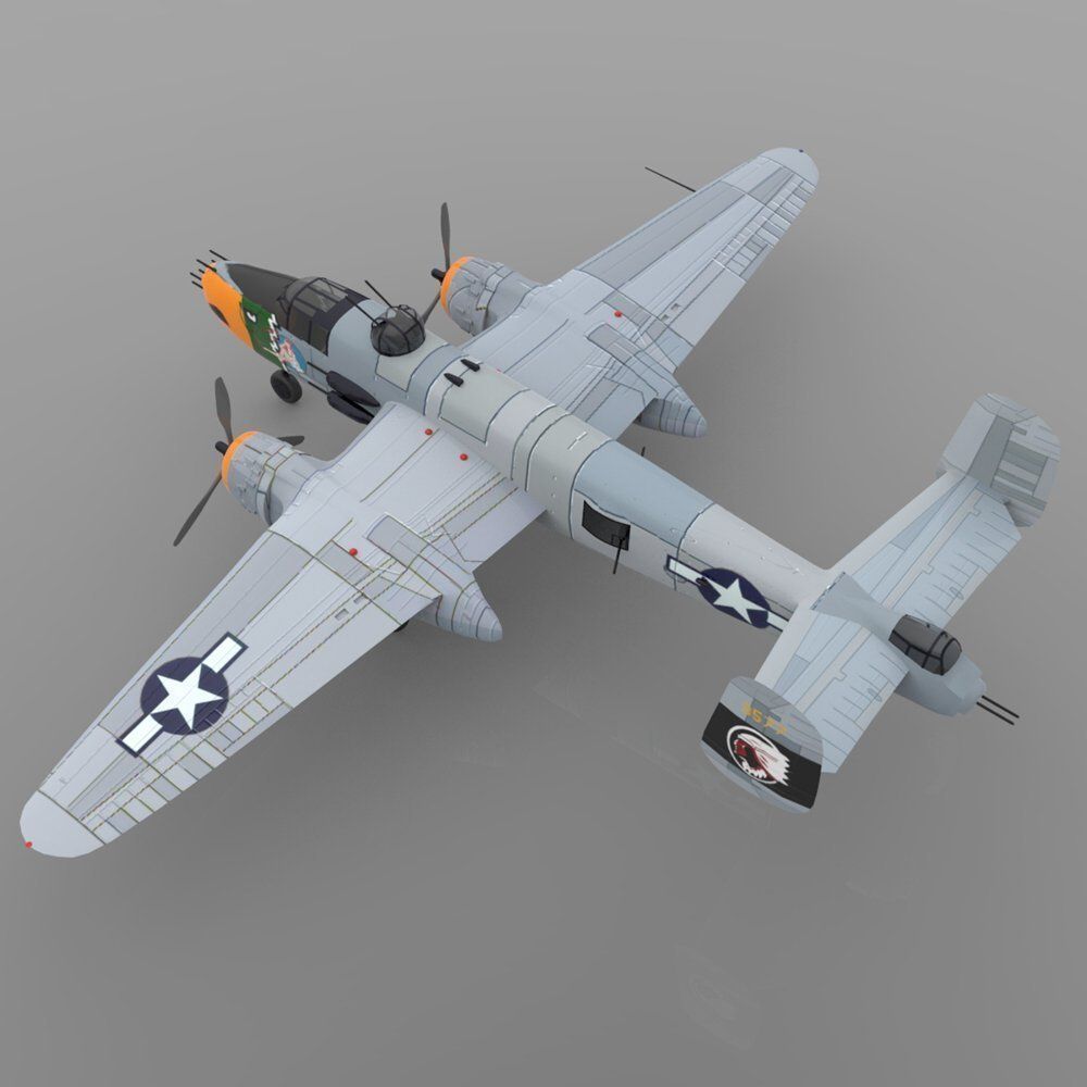 Mitchell B25J 3D model_12