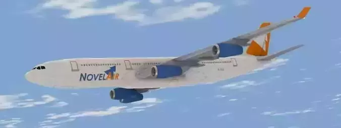 Airbus 340 Low-poly 3D model