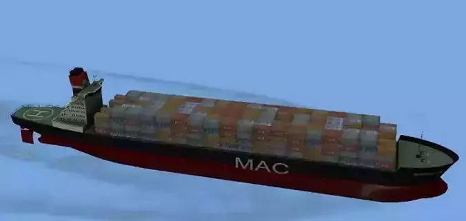 Container Ship  Low-poly 3D model