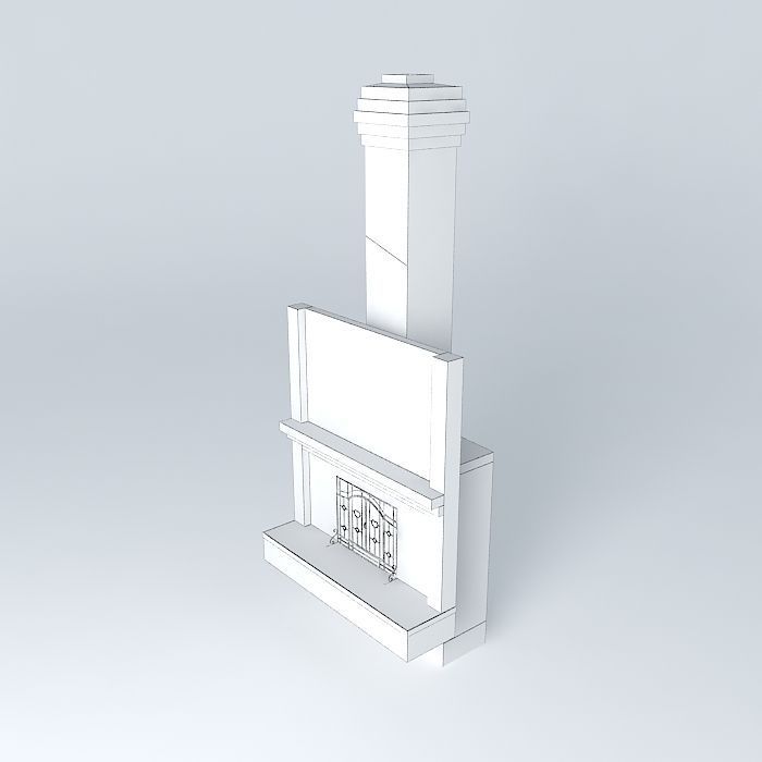 Fireplace brick chimney Free 3D model_3