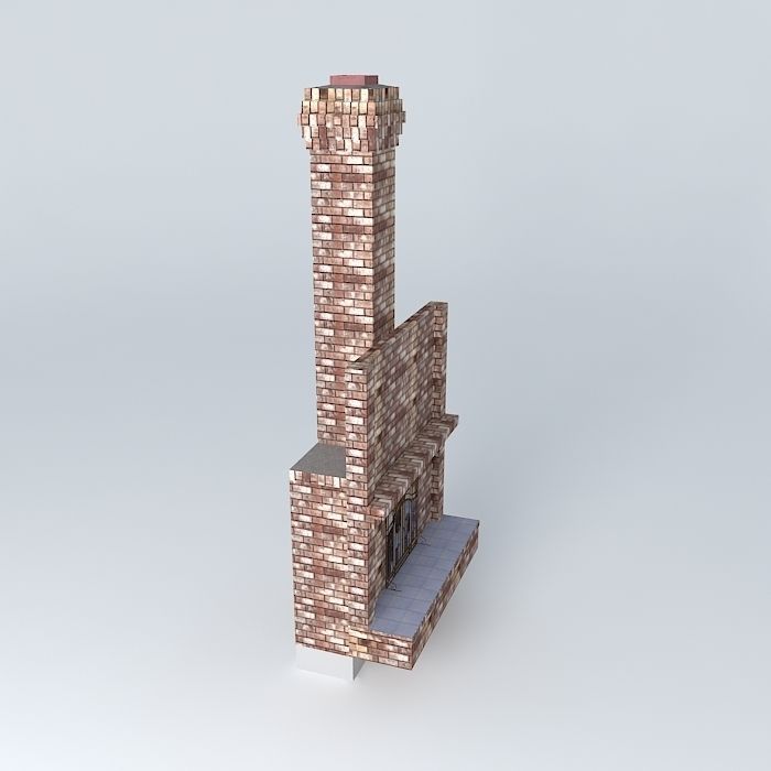 Fireplace brick chimney Free 3D model_1