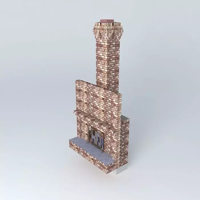 Fireplace brick chimney Free 3D model_0