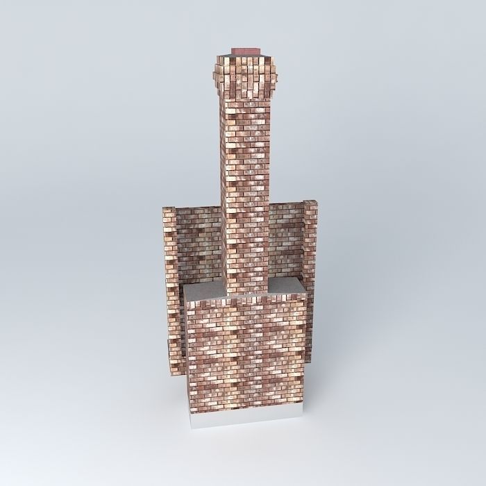 Fireplace brick chimney Free 3D model_2