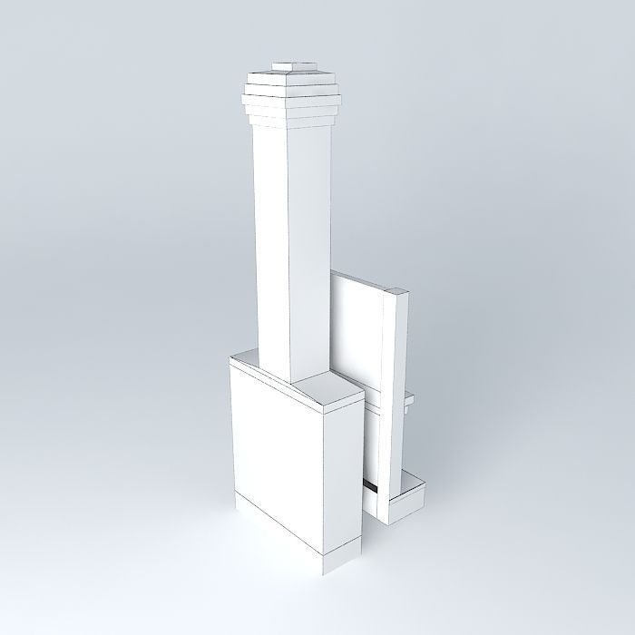 Fireplace brick chimney Free 3D model_4