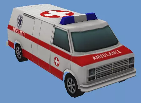 Ambulance Van Low-poly 3D model_0