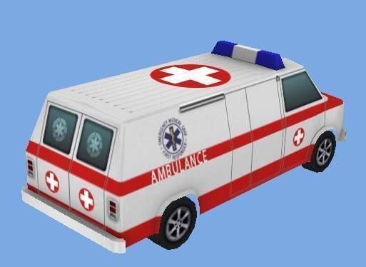 Ambulance Van Low-poly 3D model_1