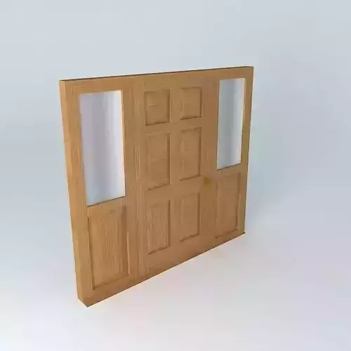 Door wooden with glass panels