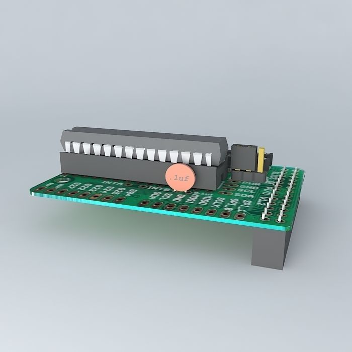 Slice-of-Pi microcontroller board Free 3D model_1