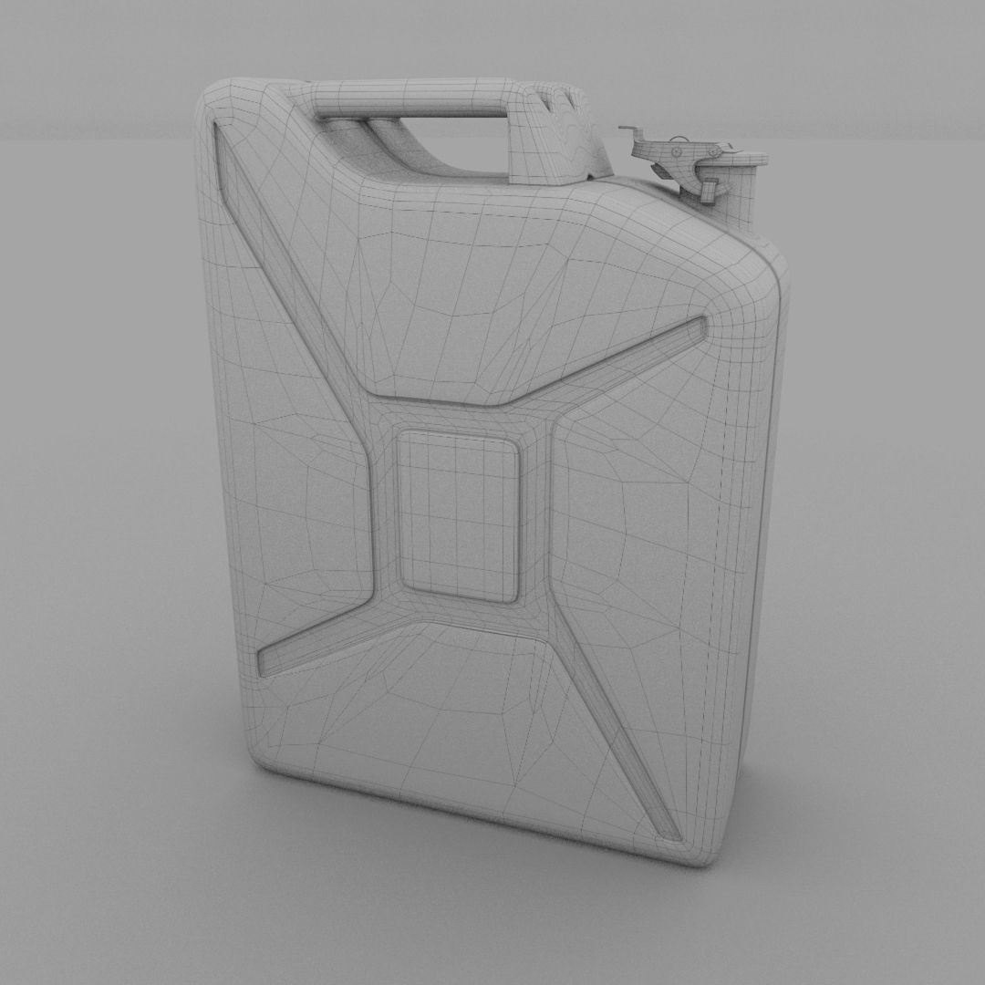 Jerry Can Blue Low-poly 3D model_6