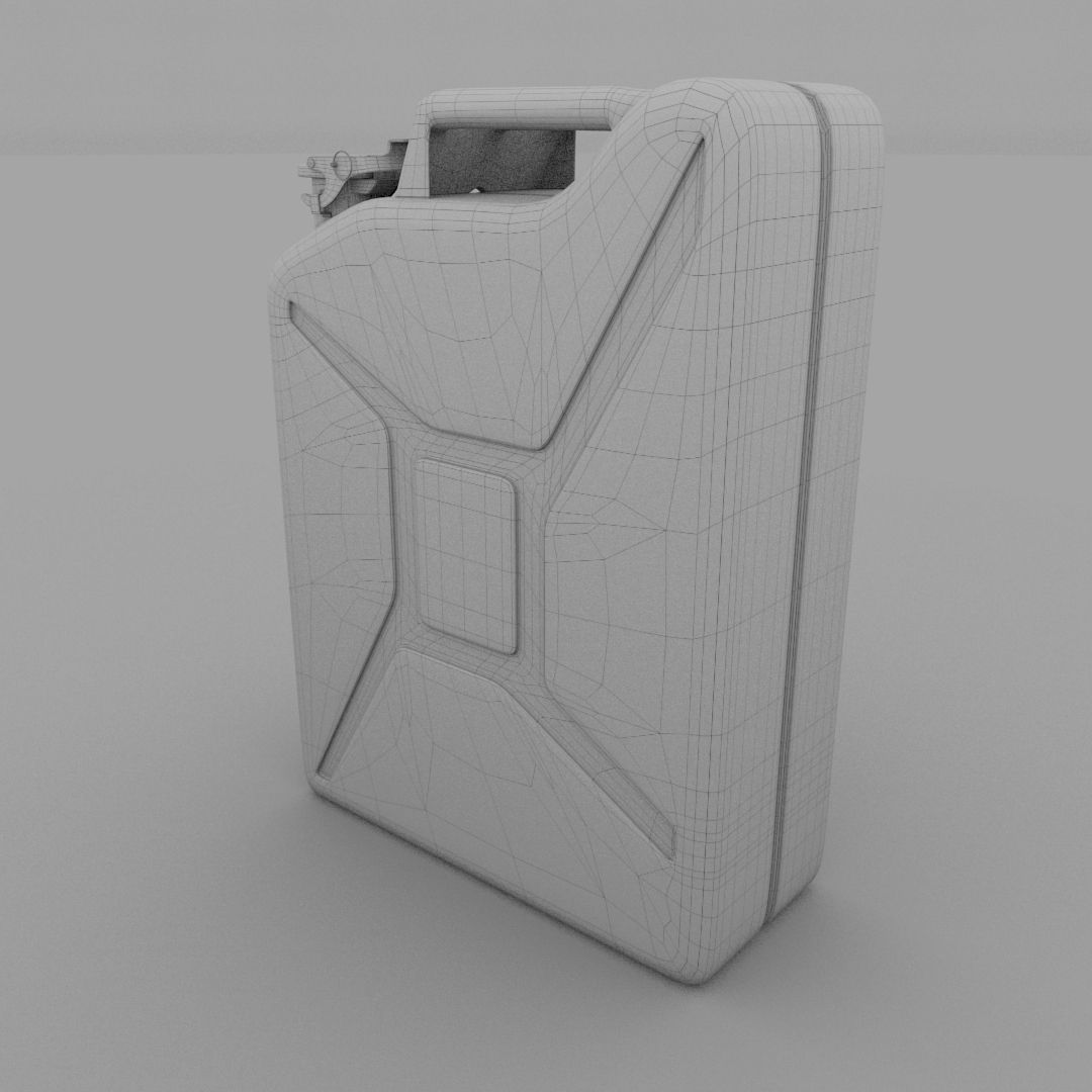Jerry Can Blue Low-poly 3D model_7