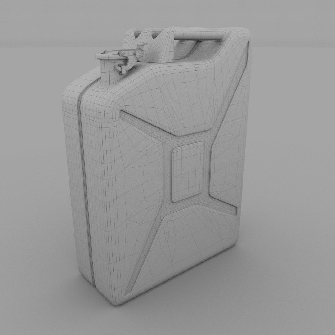 Jerry Can Blue Low-poly 3D model_9