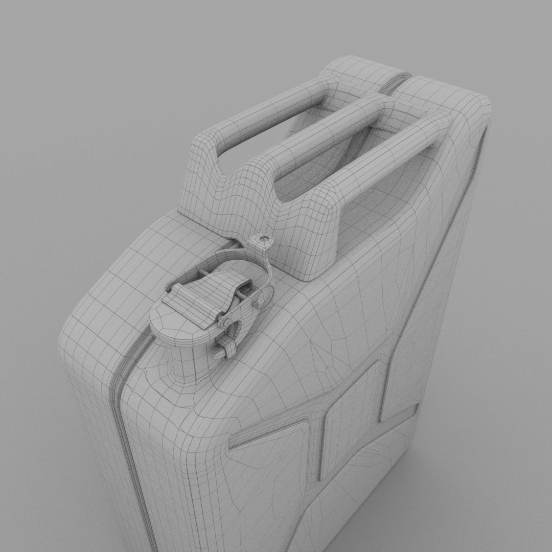 Jerry Can Blue Low-poly 3D model_10