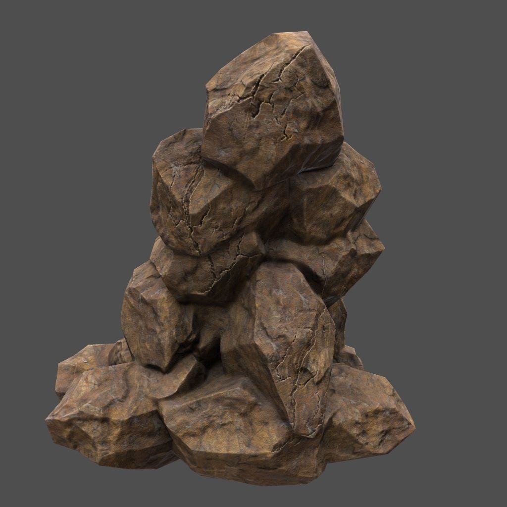 Rocks rock Low-poly 3D model_5