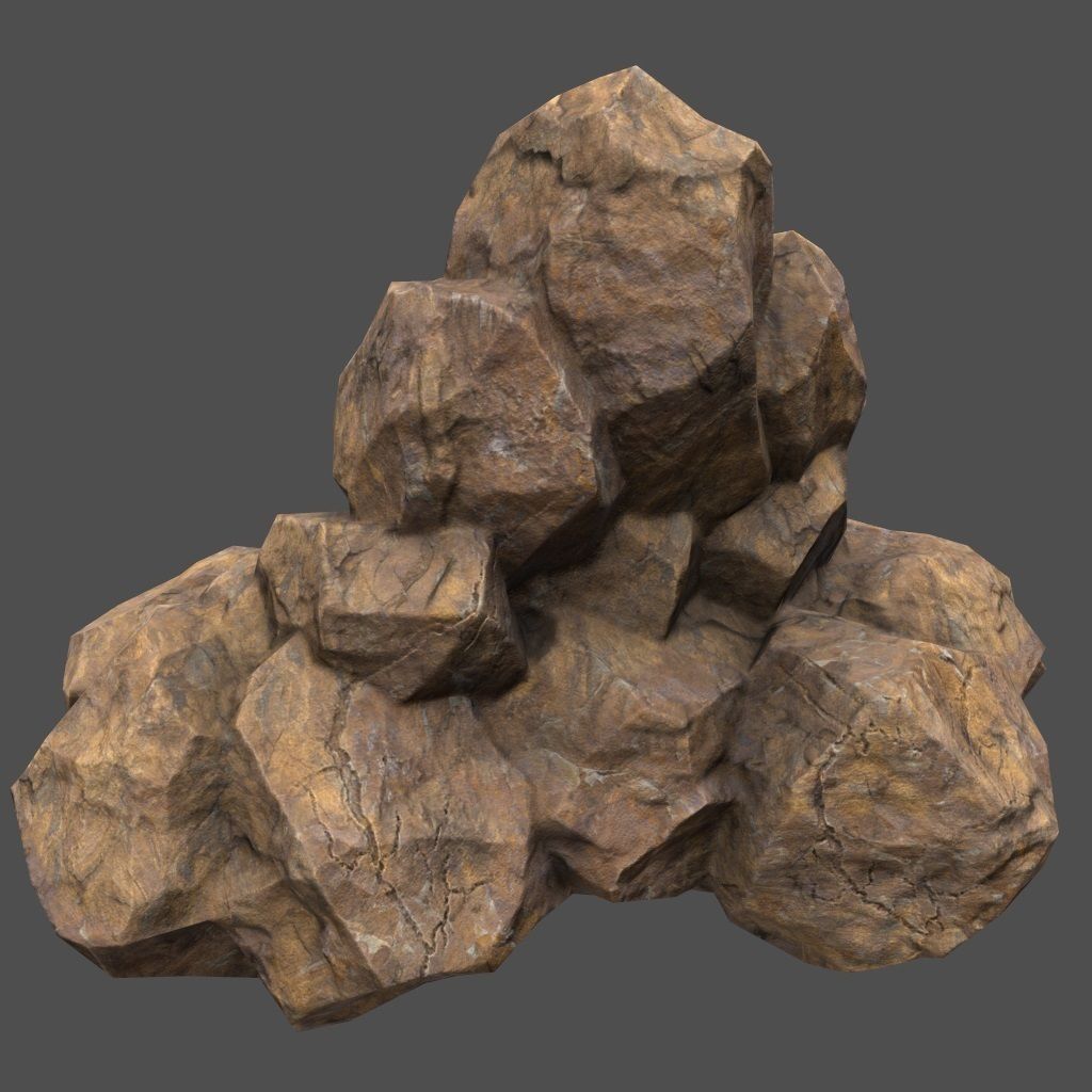 Rocks rock Low-poly 3D model_6