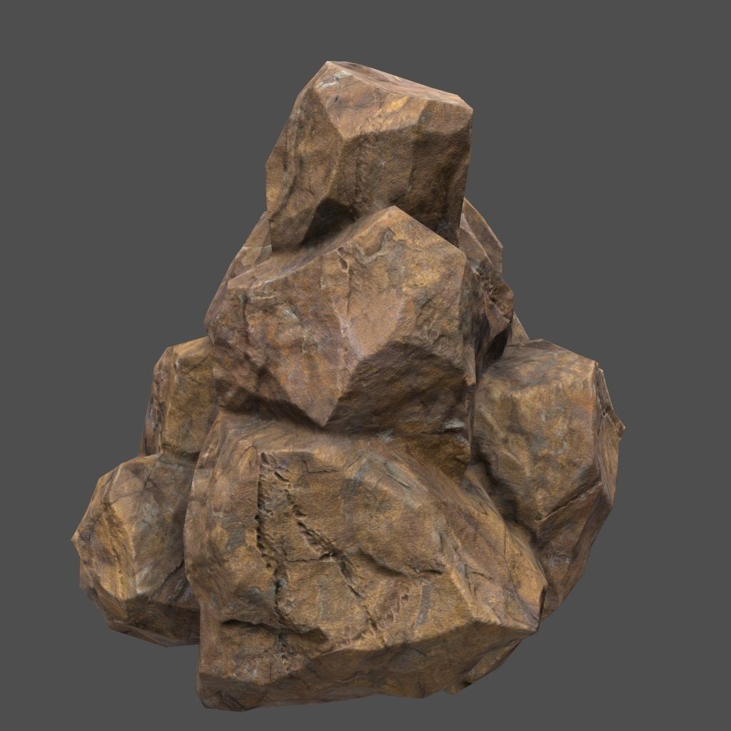 Rocks rock Low-poly 3D model_15